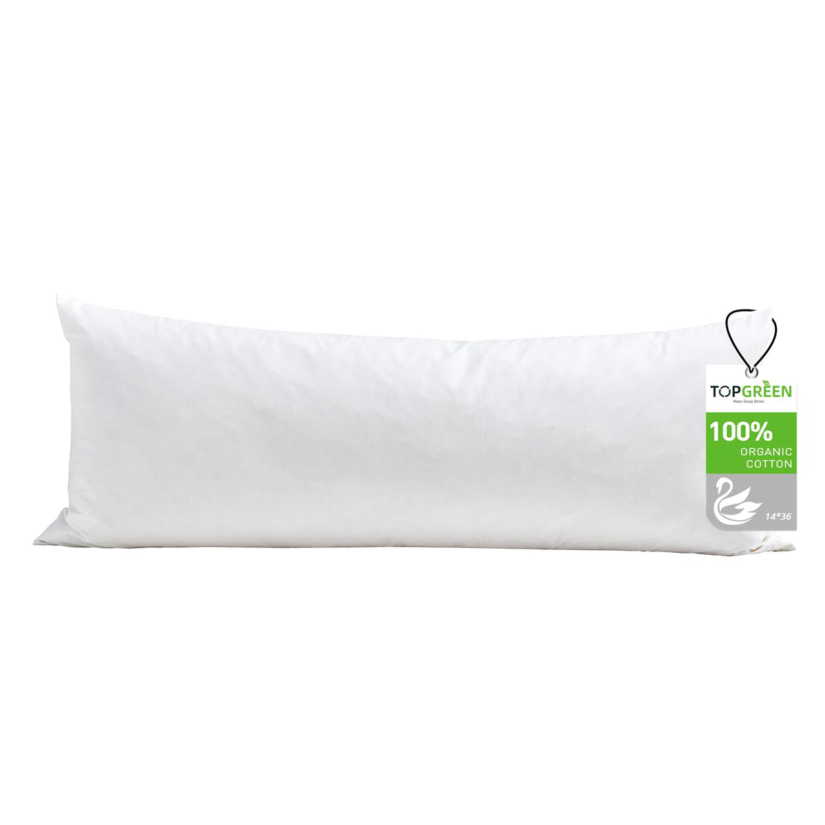 TOPGREEN Feather Down Throw Pillow Inserts 18 x 18, Set of 2, 100% Organic Cotton Shell, Soft Decorative Square Pillows Insert for Living Room Sofa, Couch, or Bed (White)