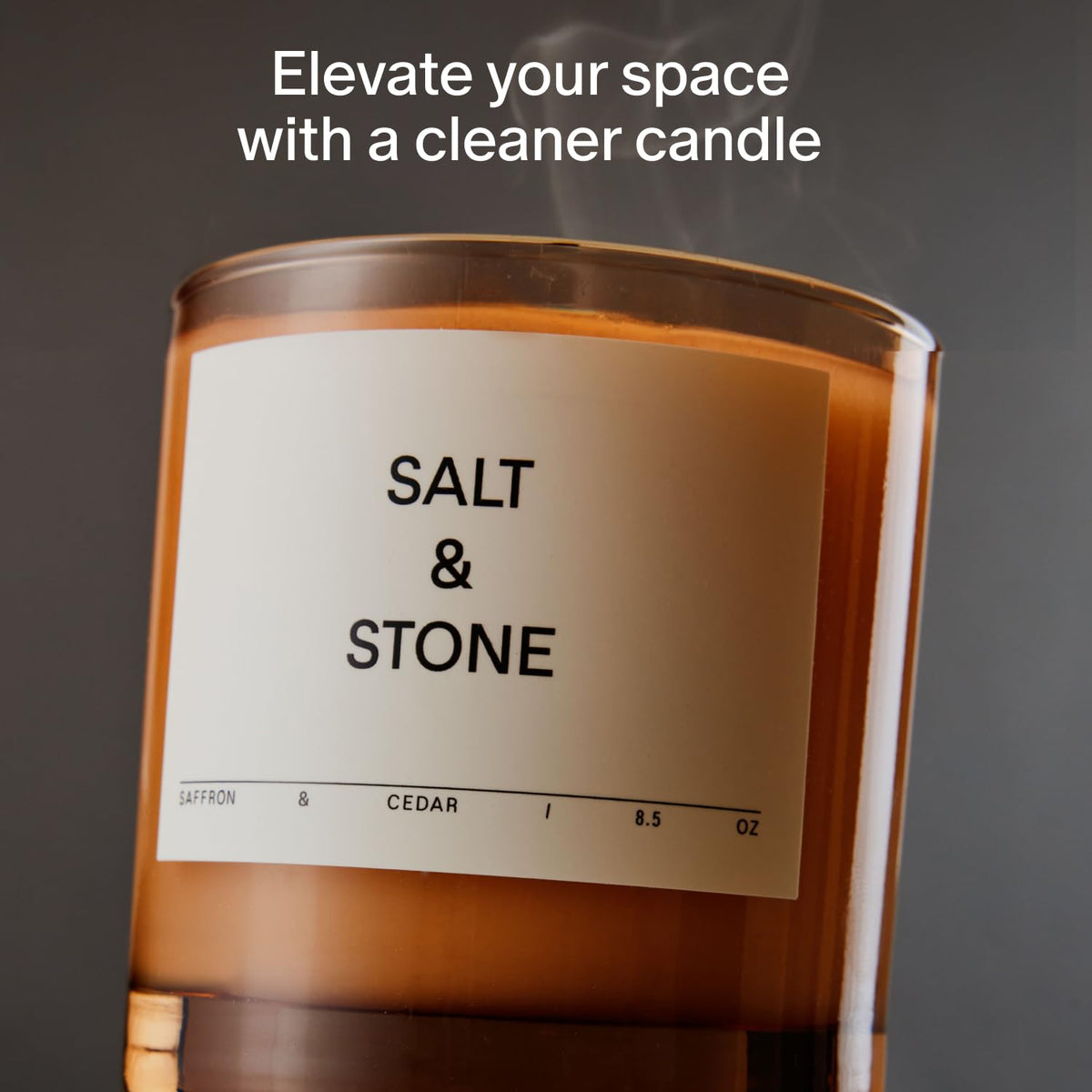 Salt & Stone Coconut & Soy Blend Scented Candle, Santal & Vetiver 8.5 oz