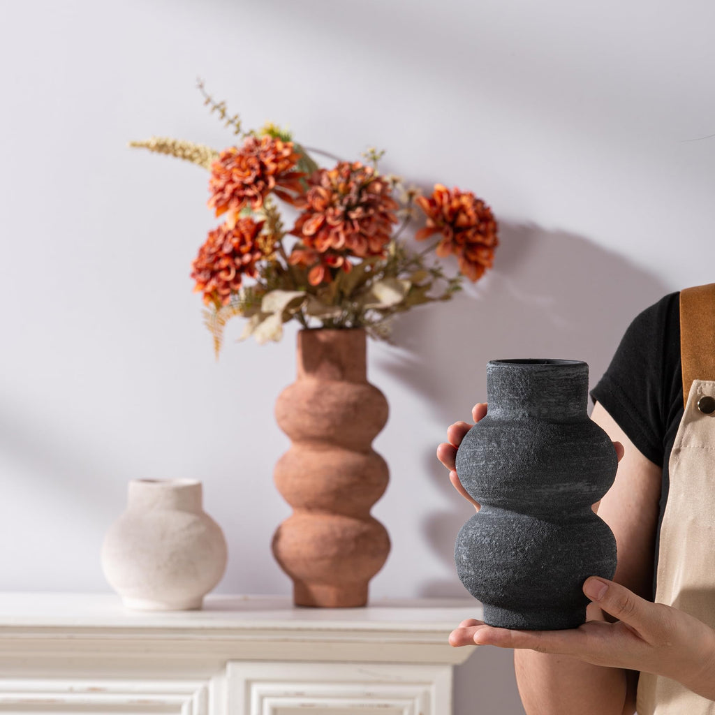 Vanselia Ceramic Vase Set of 3 Home Decor Living Room Table Decorations