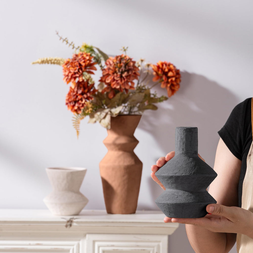 Vanselia Ceramic Vase Set of 3 Home Decor Living Room Table Decorations
