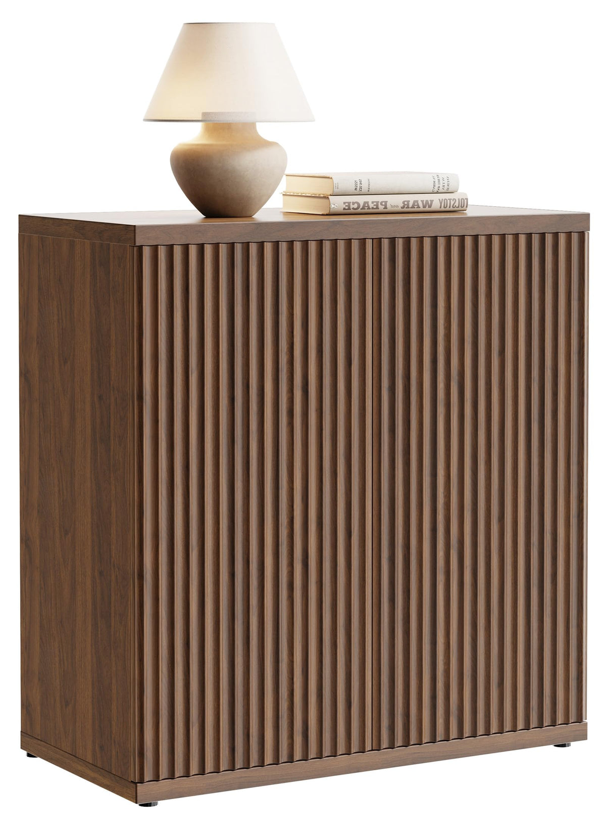 Fluted Buffet Cabinet with Storage Sideboard with 2 Doors & Adjustable Shelf
