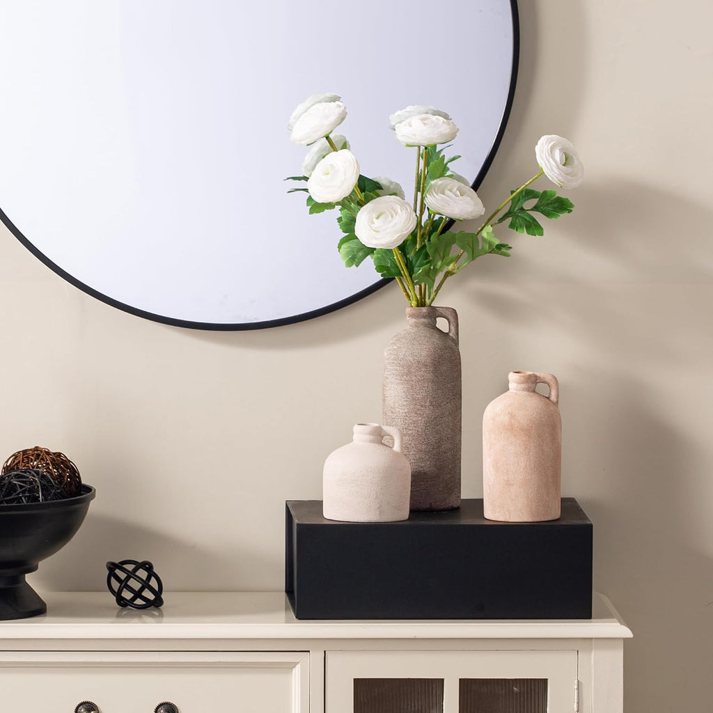 Vanselia Ceramic Vase Set of 3 Home Decor Living Room Table Decorations