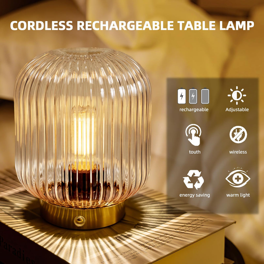 MJ PREMIER Rechargeable Table Lamp,Cordless Lamp with Memory Function,Green
