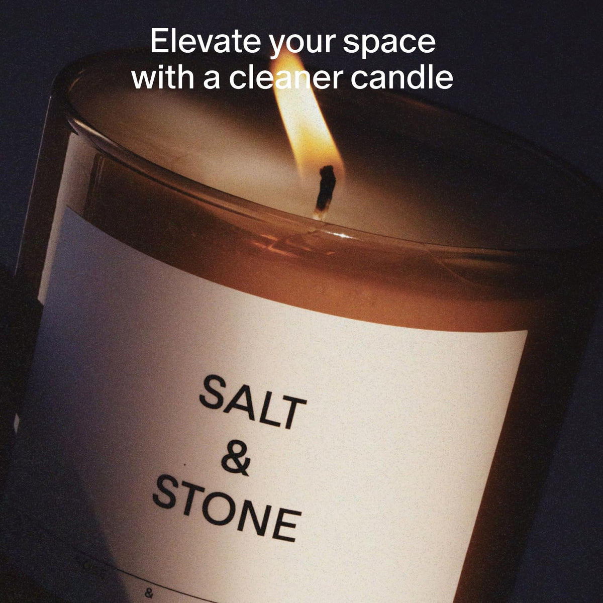 Salt & Stone Coconut & Soy Blend Scented Candle, Santal & Vetiver 8.5 oz