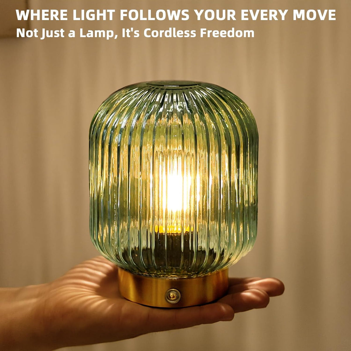 MJ PREMIER Rechargeable Table Lamp,Cordless Lamp with Memory Function,Green