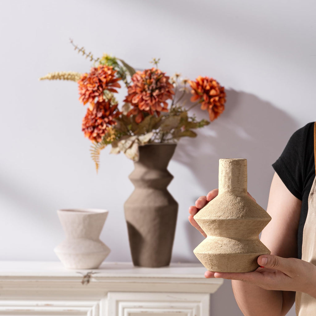 Vanselia Ceramic Vase Set of 3 Home Decor Living Room Table Decorations