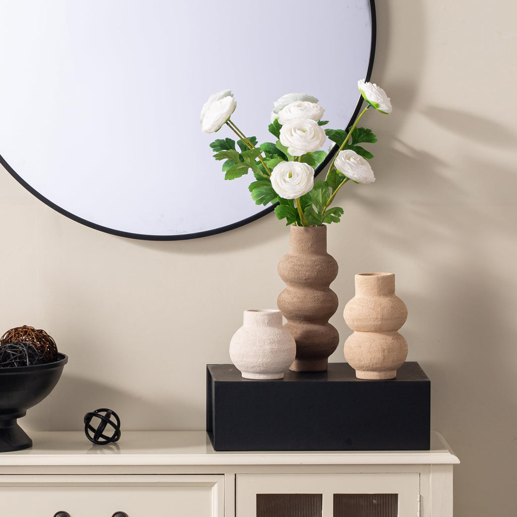 Vanselia Ceramic Vase Set of 3 Home Decor Living Room Table Decorations