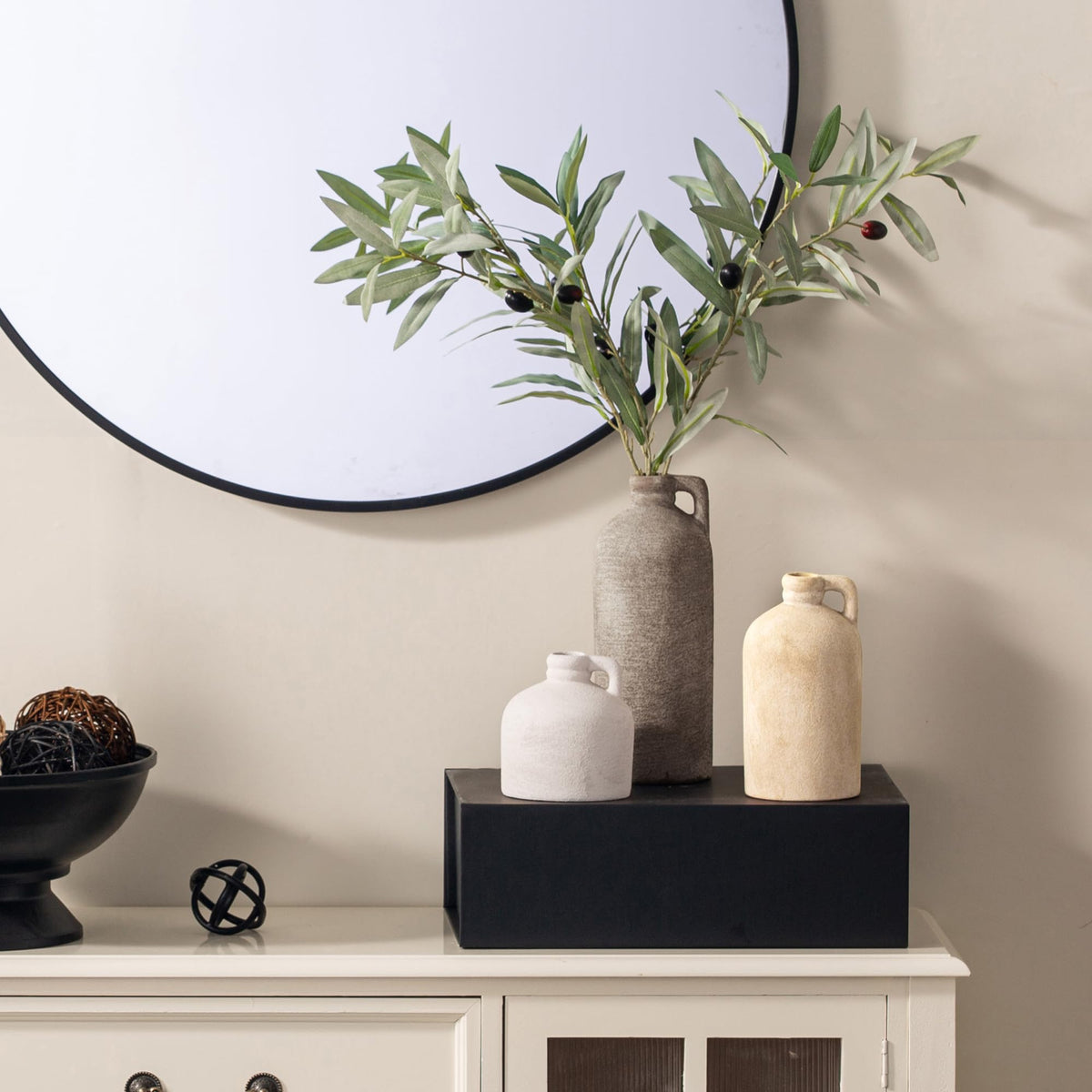 Vanselia Ceramic Vase Set of 3 Home Decor Living Room Table Decorations