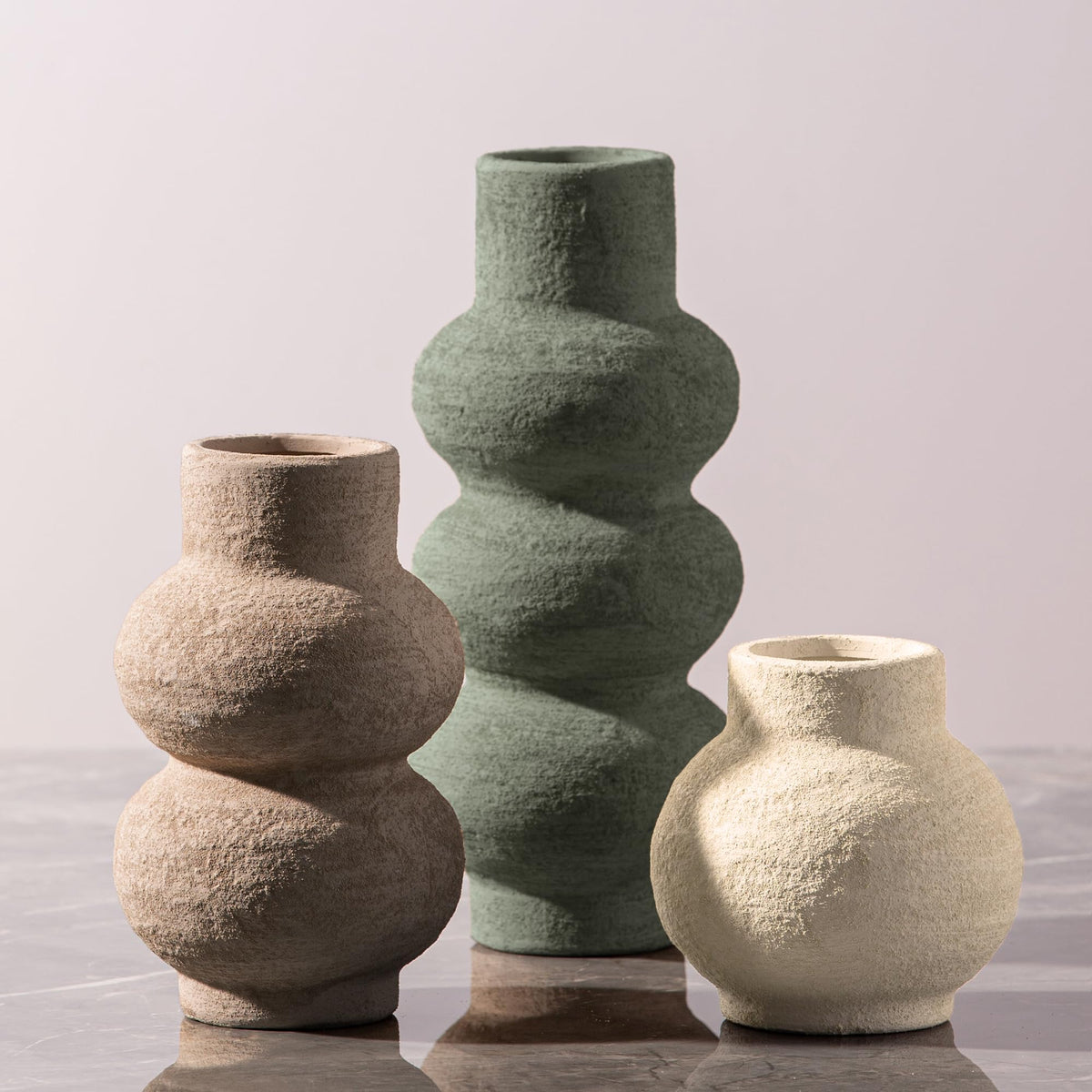Vanselia Ceramic Vase Set of 3 Home Decor Living Room Table Decorations