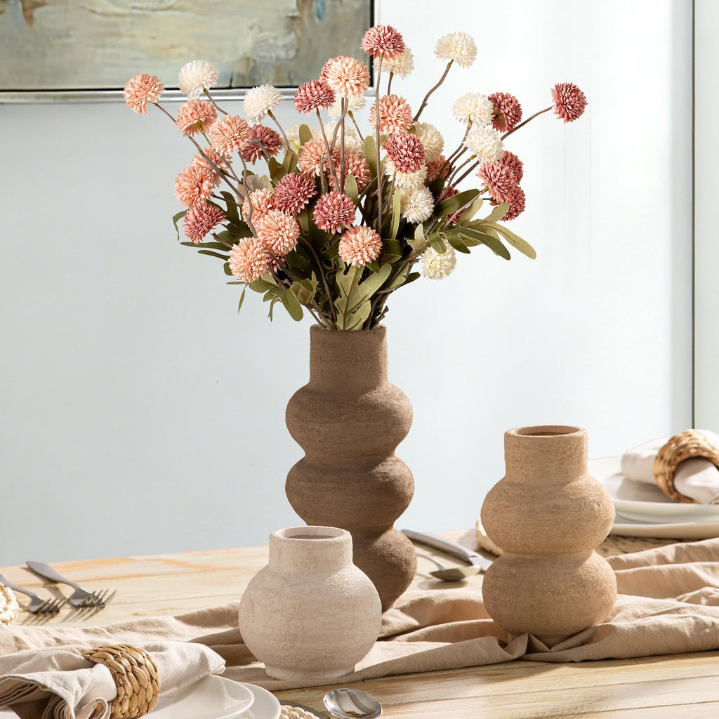 Vanselia Ceramic Vase Set of 3 Home Decor Living Room Table Decorations