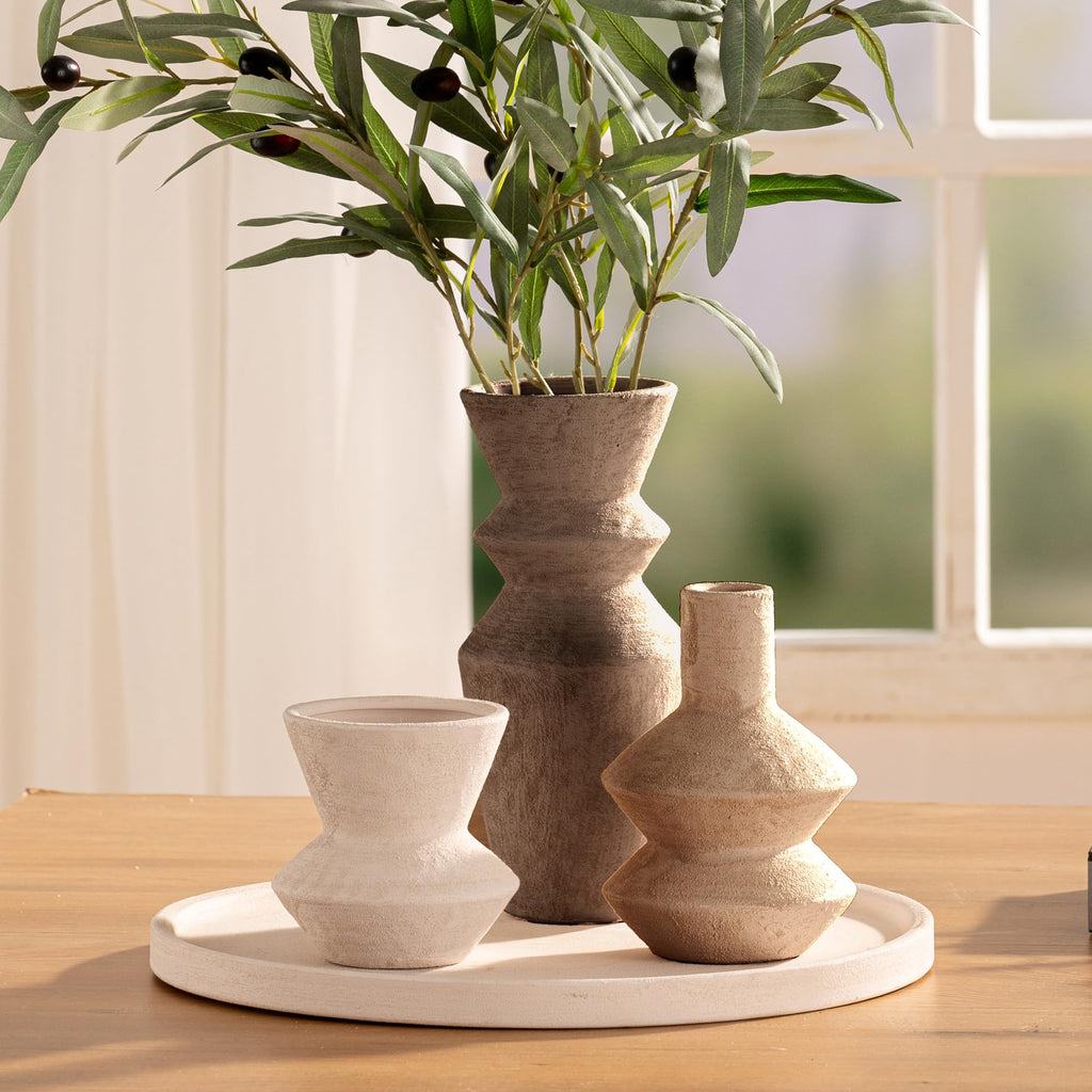 Vanselia Ceramic Vase Set of 3 Home Decor Living Room Table Decorations