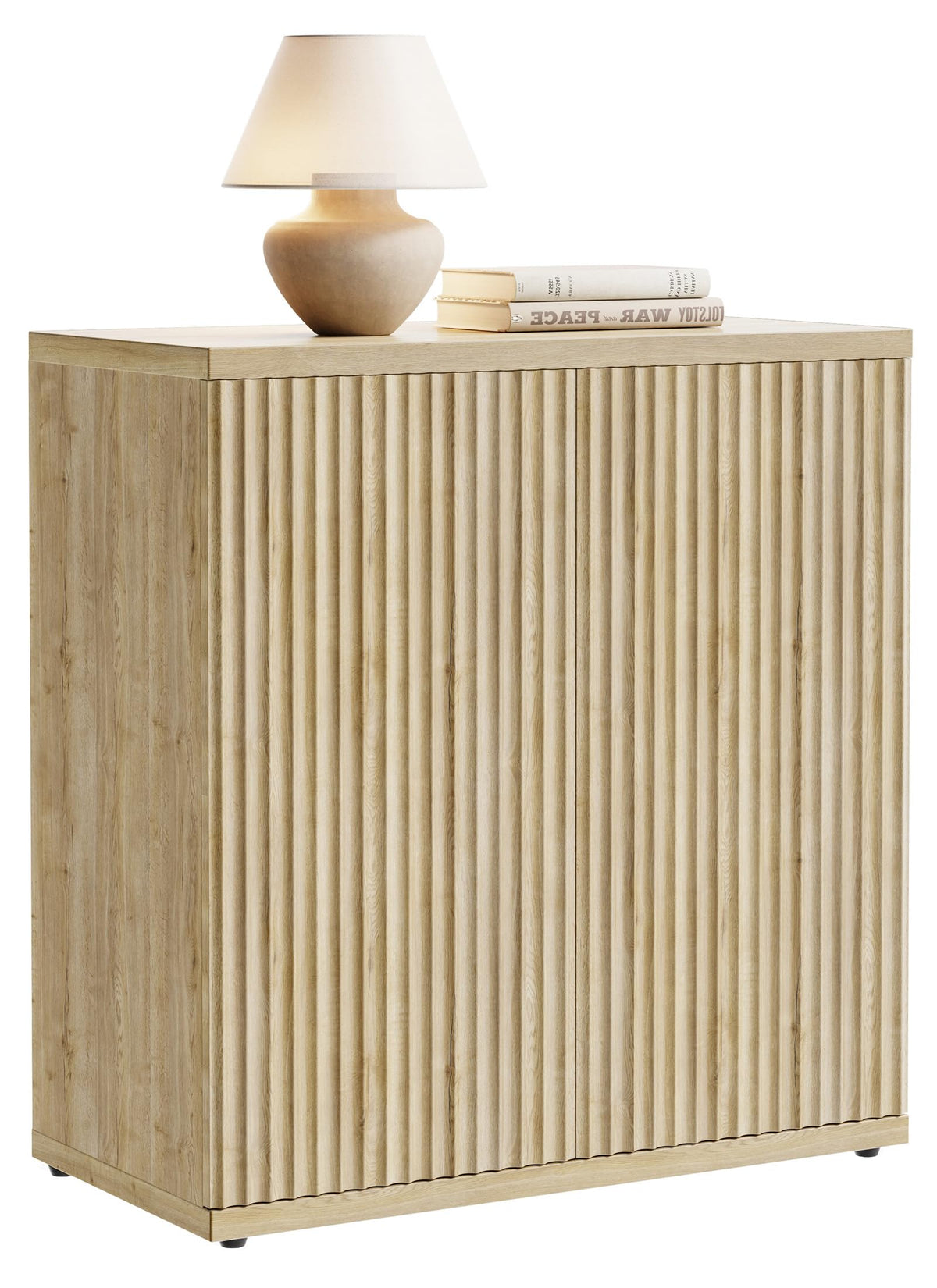 Fluted Buffet Cabinet with Storage Sideboard with 2 Doors & Adjustable Shelf