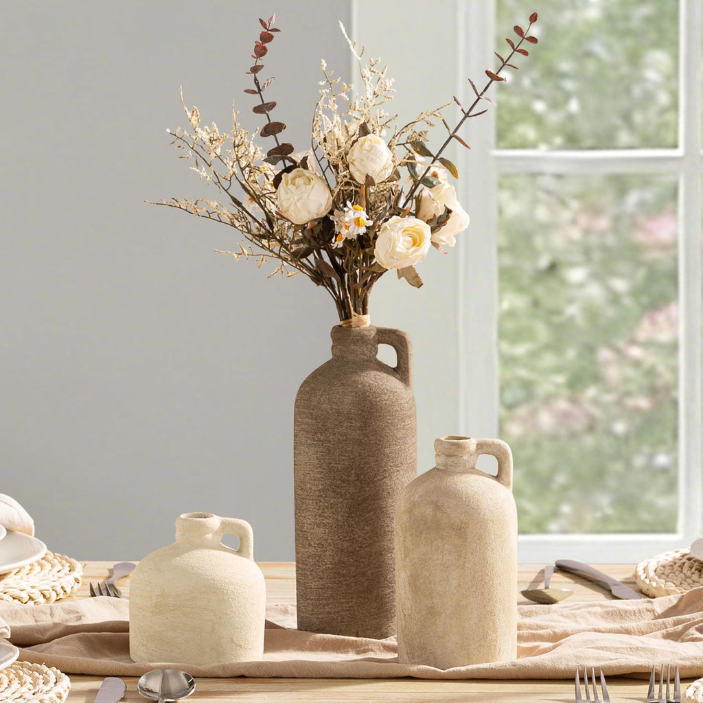 Vanselia Ceramic Vase Set of 3 Home Decor Living Room Table Decorations