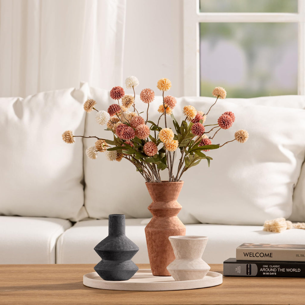Vanselia Ceramic Vase Set of 3 Home Decor Living Room Table Decorations