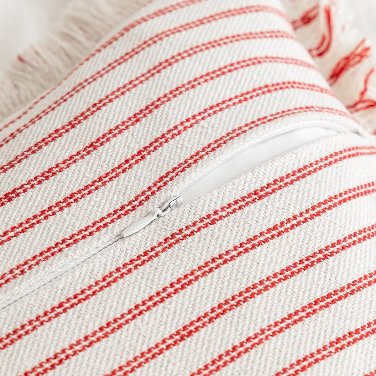 YEENAASY Throw Pillow Covers 18x18 Boho Striped Pillow Cases with Tassel