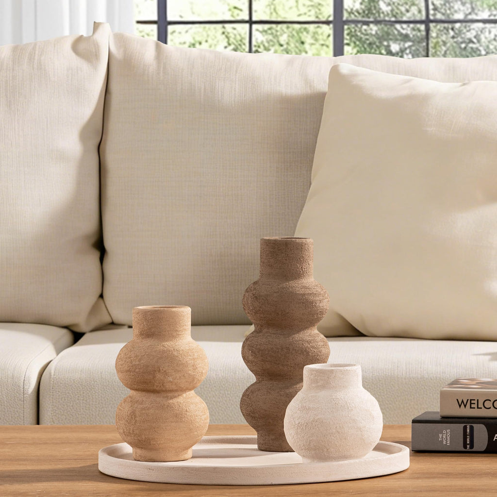 Vanselia Ceramic Vase Set of 3 Home Decor Living Room Table Decorations