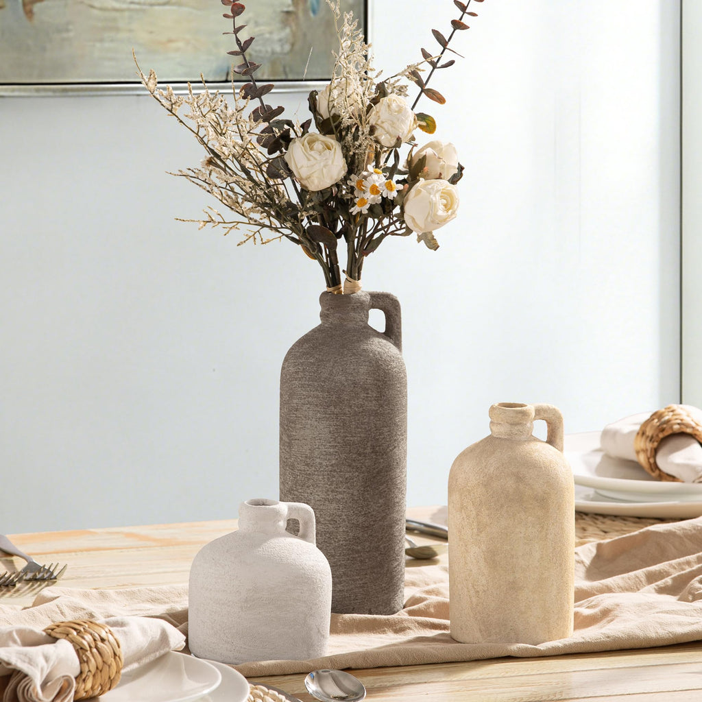 Vanselia Ceramic Vase Set of 3 Home Decor Living Room Table Decorations