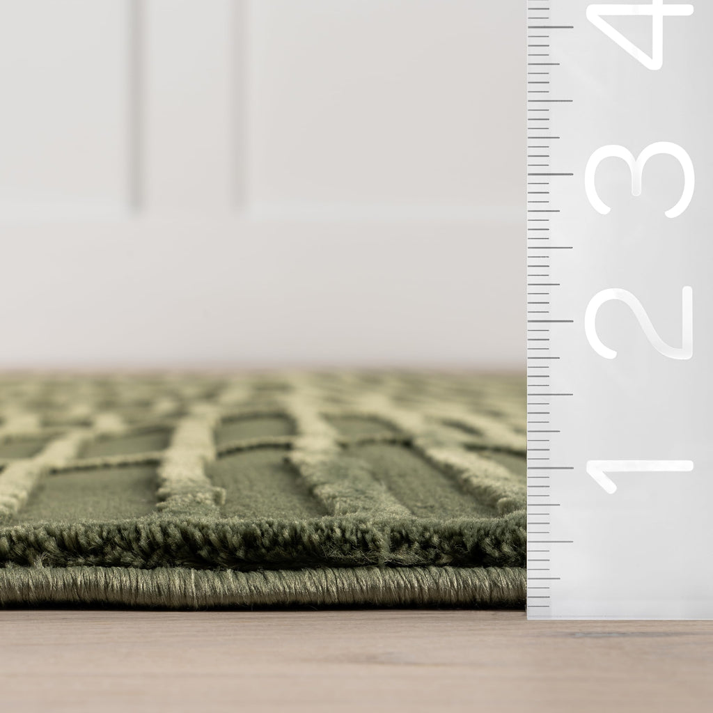 nuLOOM Kailani Green Geometric Washable Area Rug, 7' x 9'