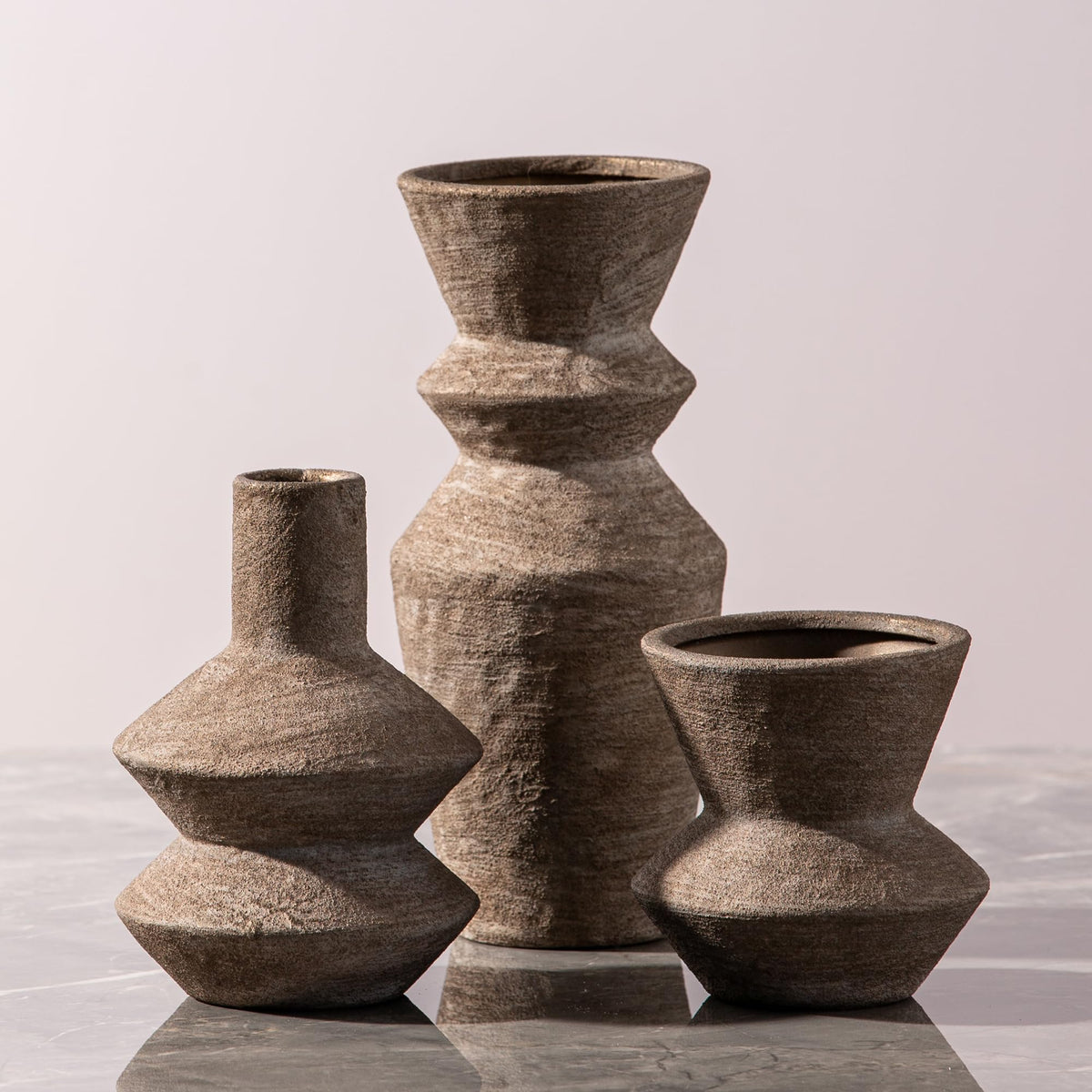 Vanselia Ceramic Vase Set of 3 Home Decor Living Room Table Decorations
