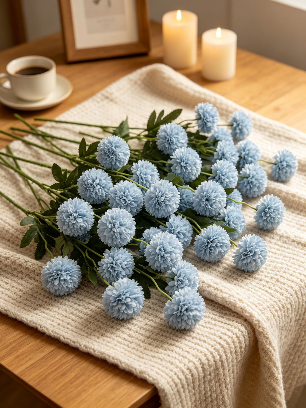 Fake Silk Chrysanthemum, Light Taupe, 10 Pcs