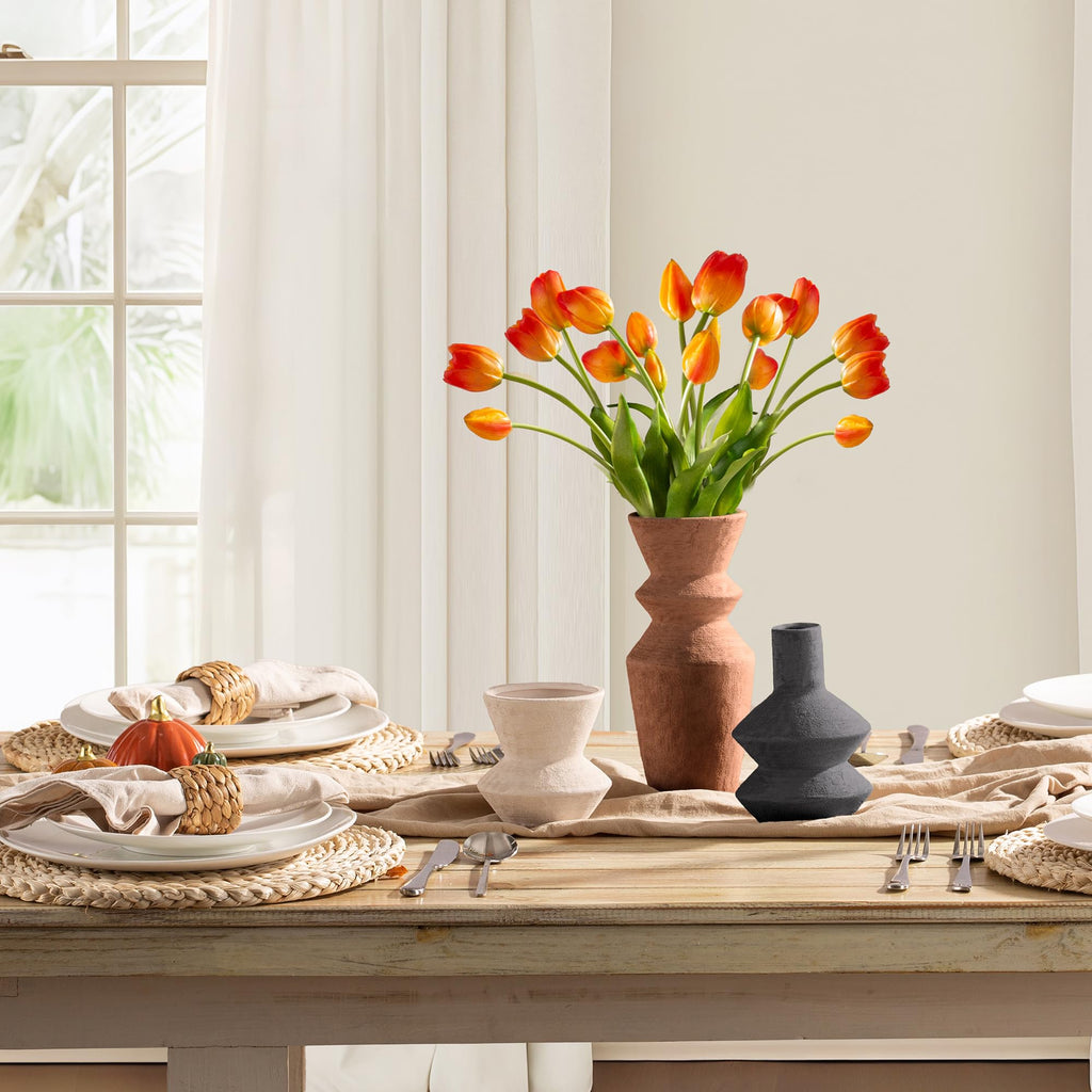 Vanselia Ceramic Vase Set of 3 Home Decor Living Room Table Decorations