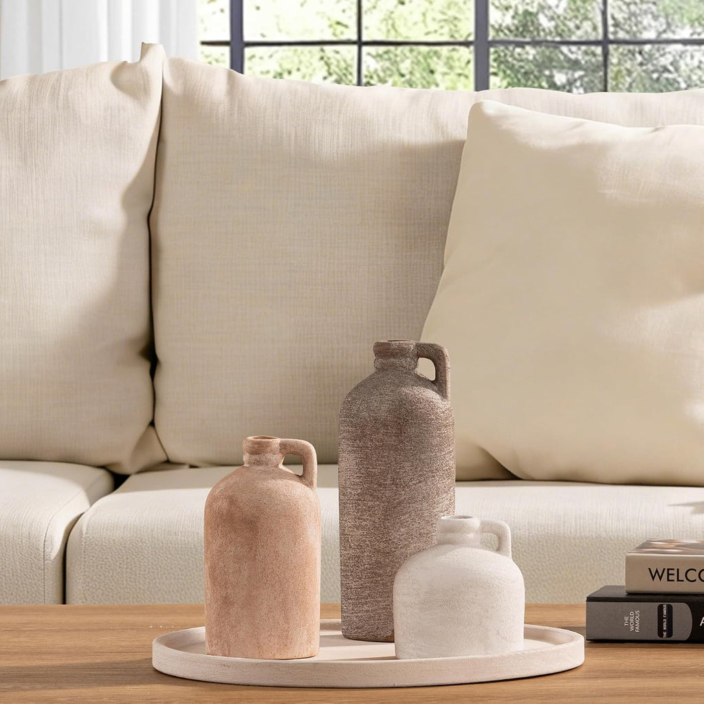 Vanselia Ceramic Vase Set of 3 Home Decor Living Room Table Decorations