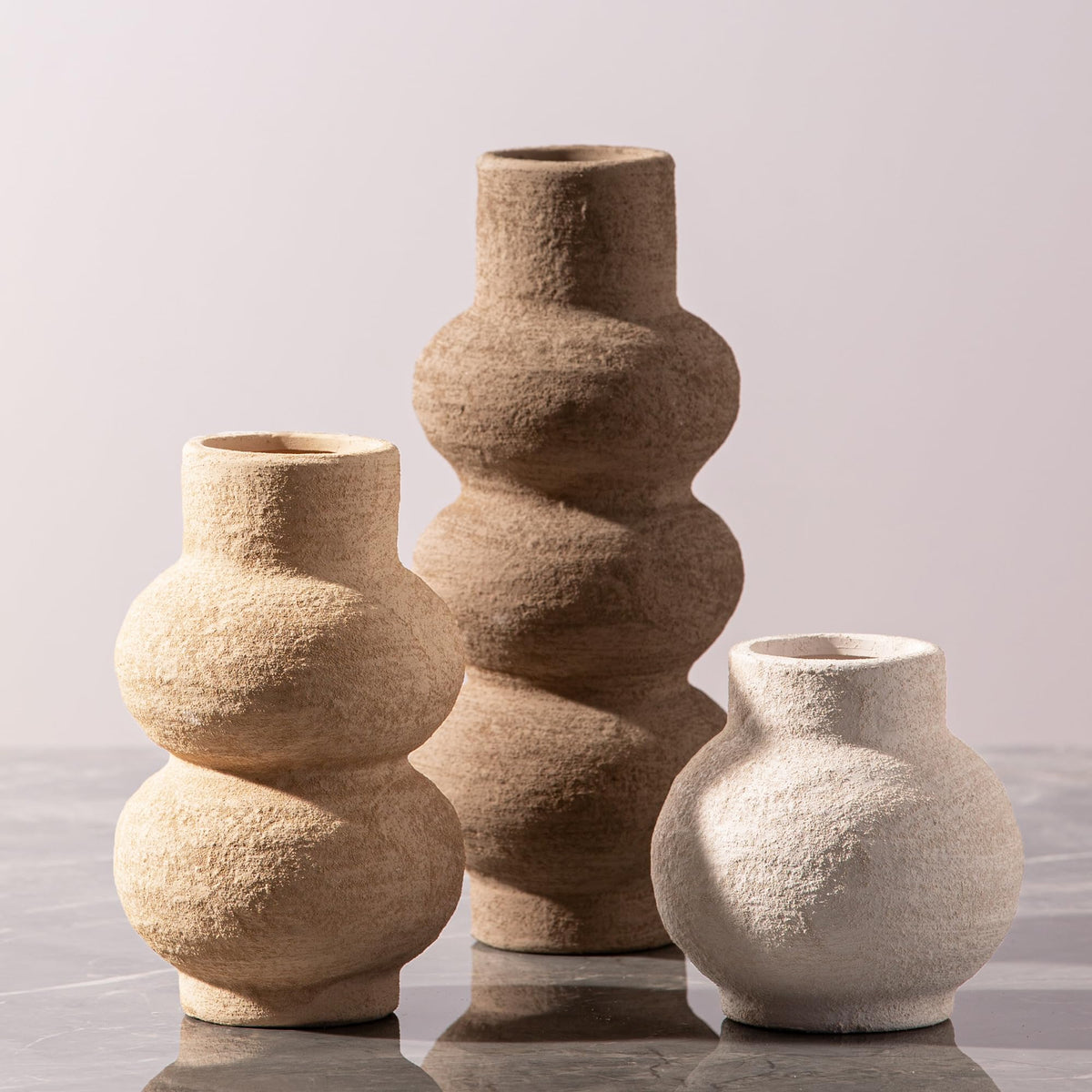 Vanselia Ceramic Vase Set of 3 Home Decor Living Room Table Decorations