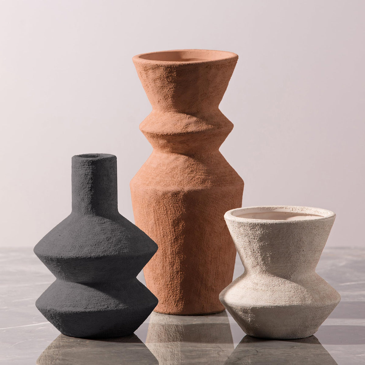 Vanselia Ceramic Vase Set of 3 Home Decor Living Room Table Decorations