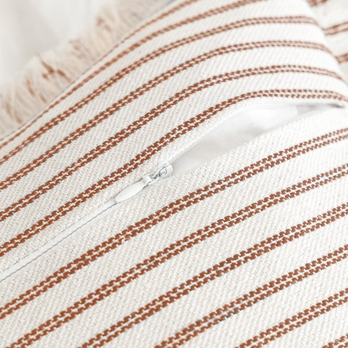 YEENAASY Throw Pillow Covers 18x18 Boho Striped Pillow Cases with Tassel