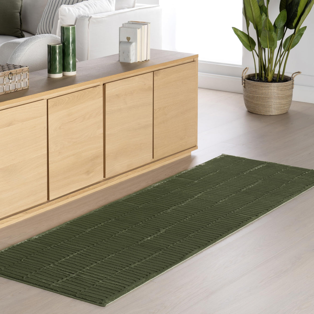nuLOOM Kailani Green Geometric Washable Area Rug, 7' x 9'