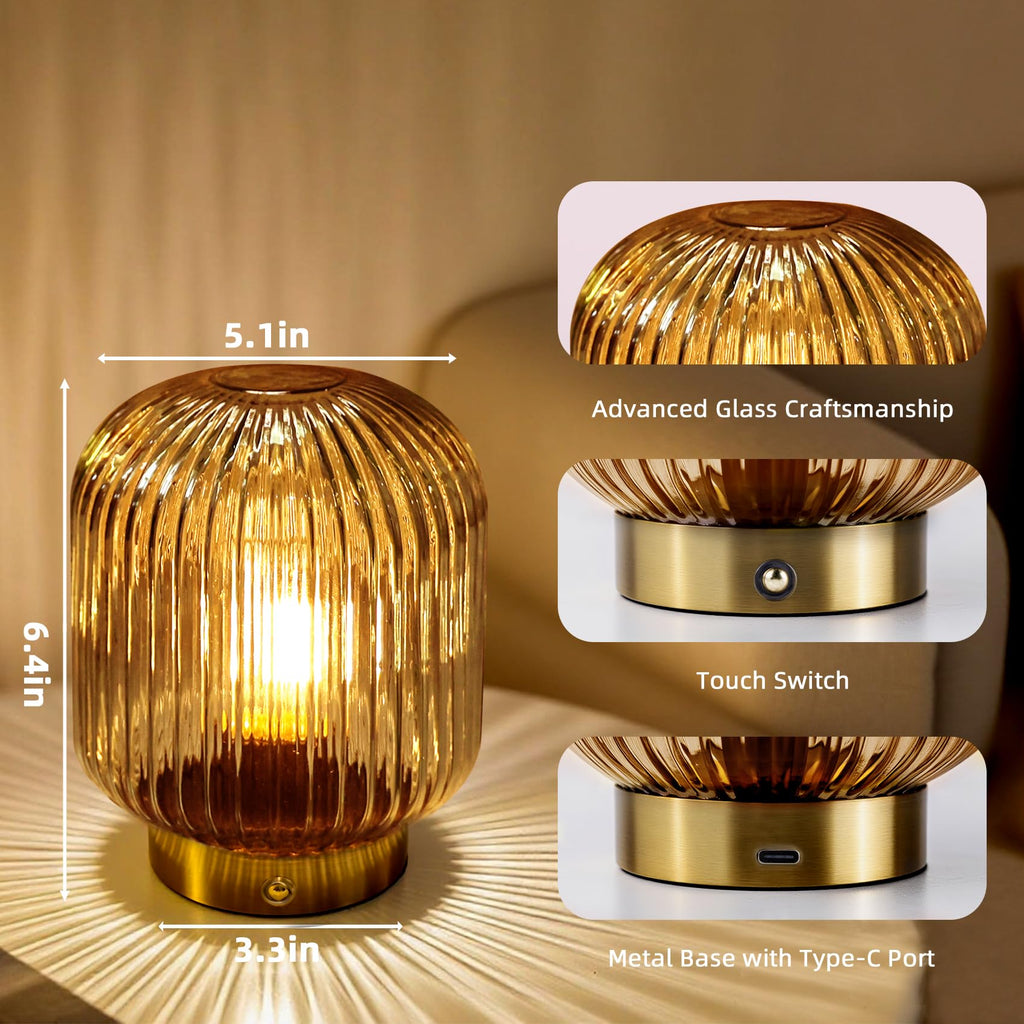 MJ PREMIER Rechargeable Table Lamp,Cordless Lamp with Memory Function,Green