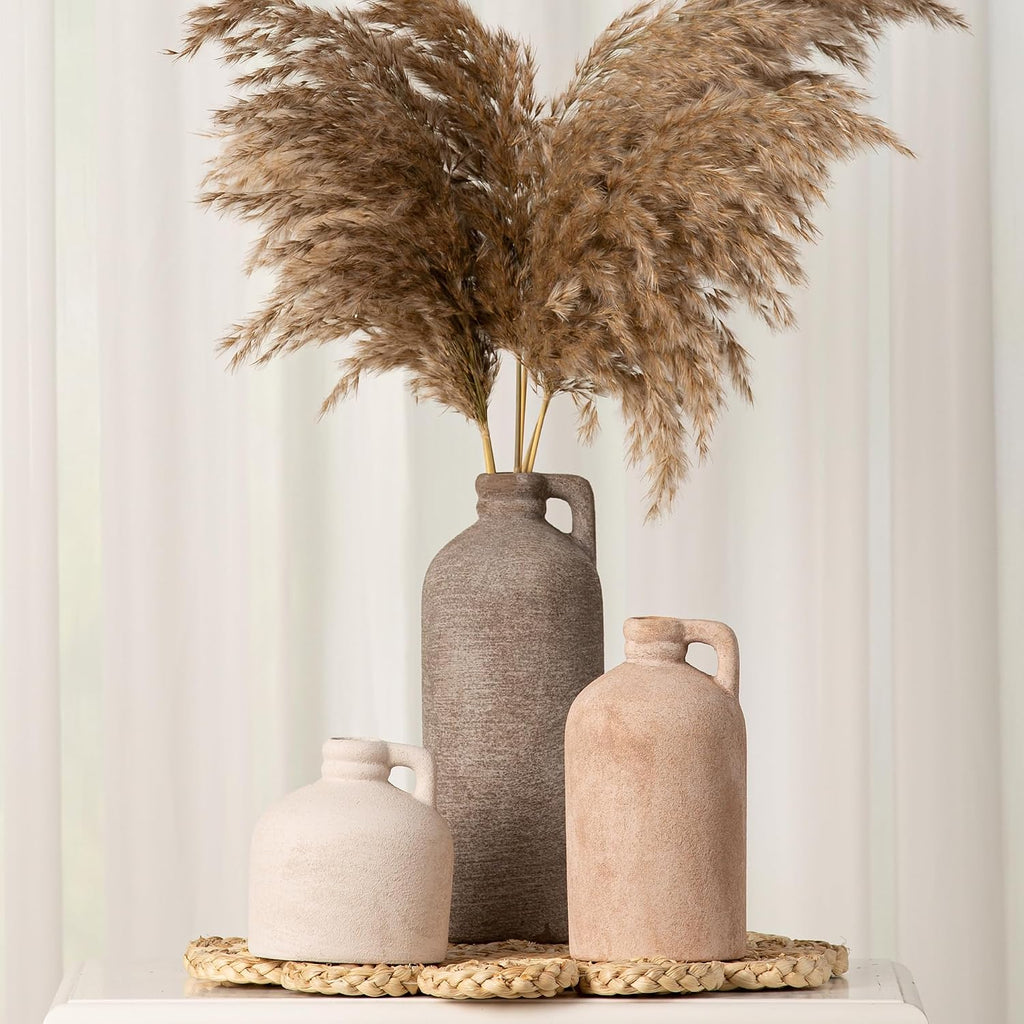 Vanselia Ceramic Vase Set of 3 Home Decor Living Room Table Decorations