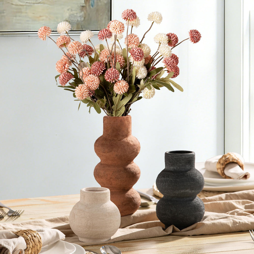 Vanselia Ceramic Vase Set of 3 Home Decor Living Room Table Decorations