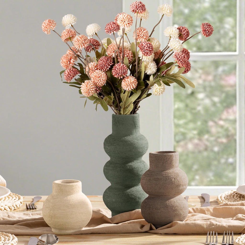 Vanselia Ceramic Vase Set of 3 Home Decor Living Room Table Decorations