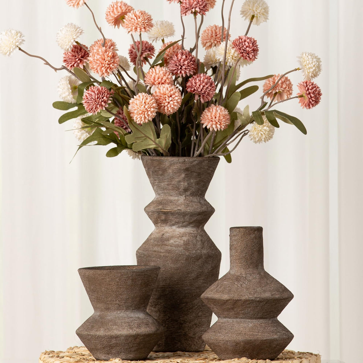 Vanselia Ceramic Vase Set of 3 Home Decor Living Room Table Decorations