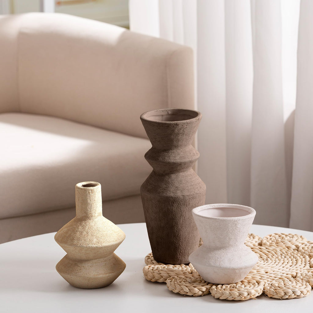 Vanselia Ceramic Vase Set of 3 Home Decor Living Room Table Decorations