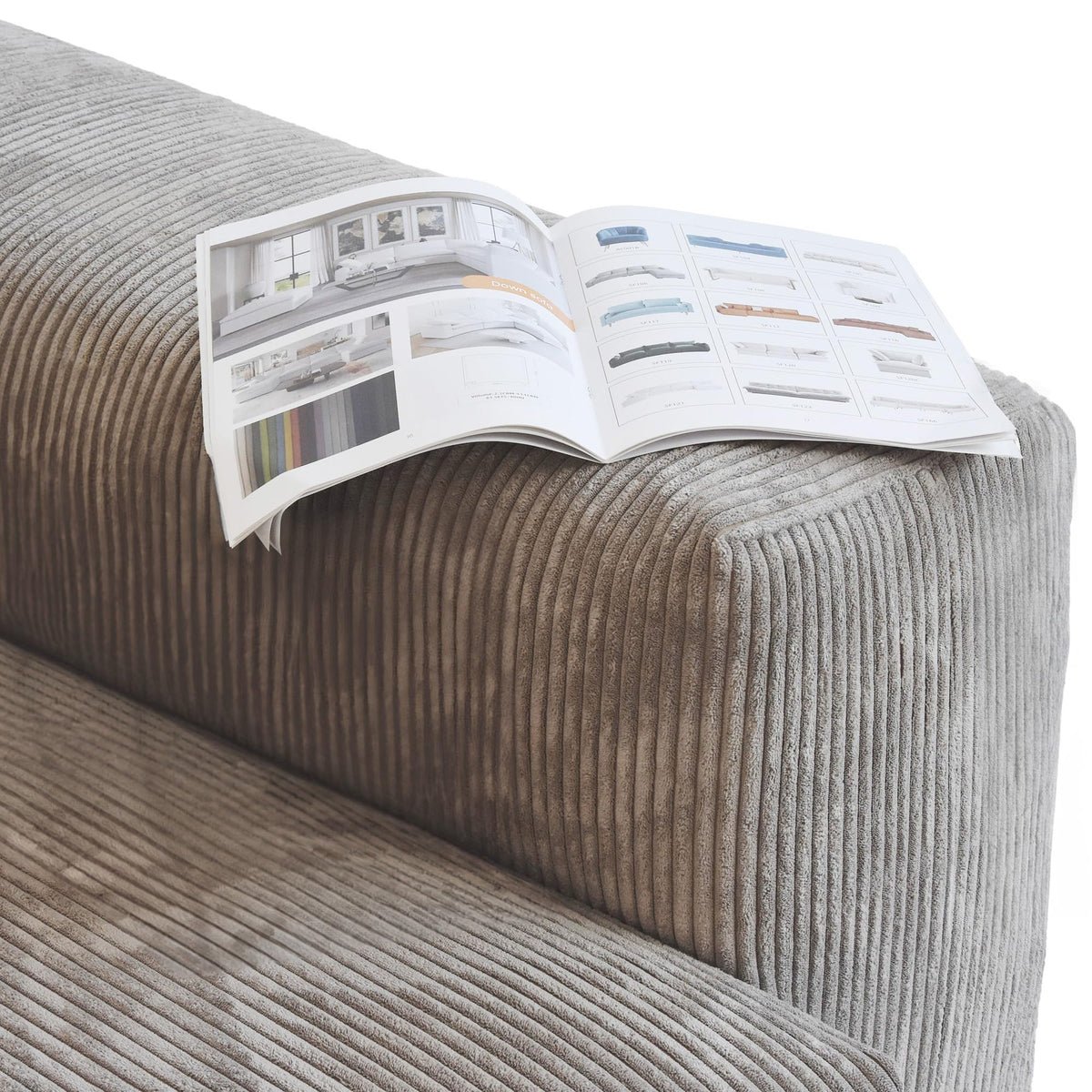 WJShome Cloud Couch Modular Sectional Sofa,141.73inch L Shaped Couch,Oversized Corduroy Couches with Ottoman and Pillows, Beige 4 Seaters Cushion Covers Removable& Washable
