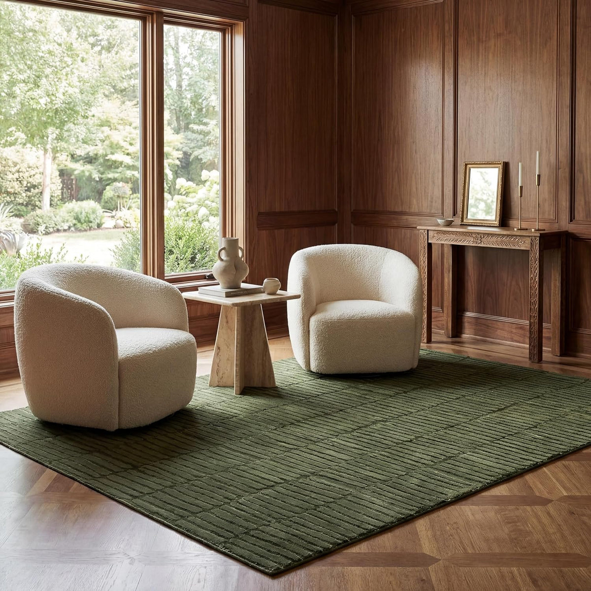 nuLOOM Kailani Green Geometric Washable Area Rug, 7' x 9'